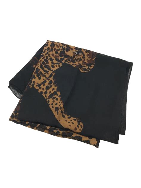 foulard yves saint laurent leopard|YVES SAINT LAURENT FOULARD Leopard Silk Blend Large .